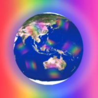 Earth in a rainbow
